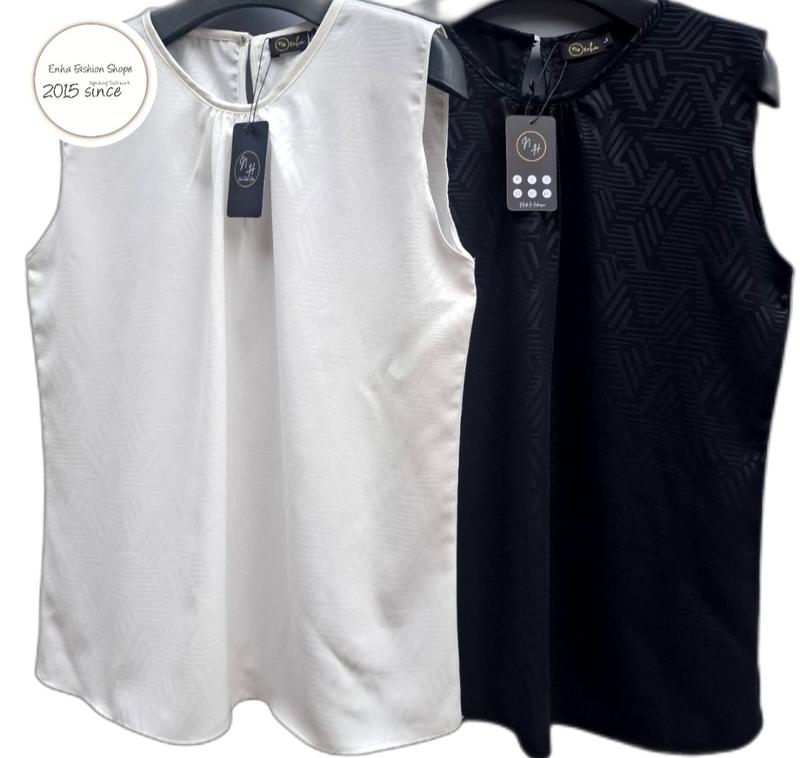 Product Introduction of NH Top Inner Sleveless  Cantik Jumbo Tanpa Lengan  Atasan Wanita  Nyaman Hitam Motif Dalaman Tebal  Katun Lembut  Tank Panjang Rompi Fit Garis inner  vest Kotak Melar 9