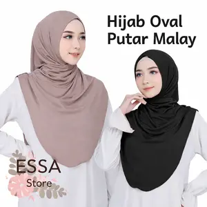 ESSA STORE Bergo Jersey Ringan Adem Non Pet | Hijab Instan Menutup Dada Warna Lengkap