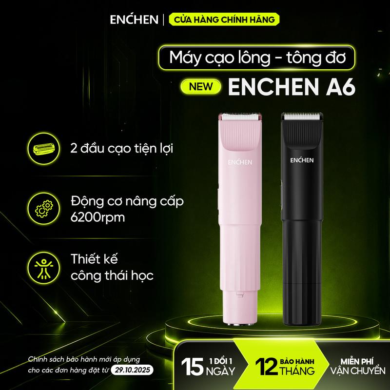 Máy Cạo Lông Đa Năng/Cạo Toàn Thân Enchen A6 - A8 Dành Cho Nam & Nữ - Lưỡi Cạo Êm Nhỏ Gọn Phù Hợp Nhiều Vùng Trên Cơ Thể - Sạc Pin Nhanh Chóng