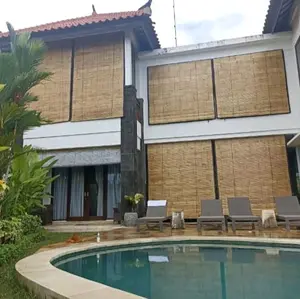 Krey bambu polos, Tirai bambu lampis kain,