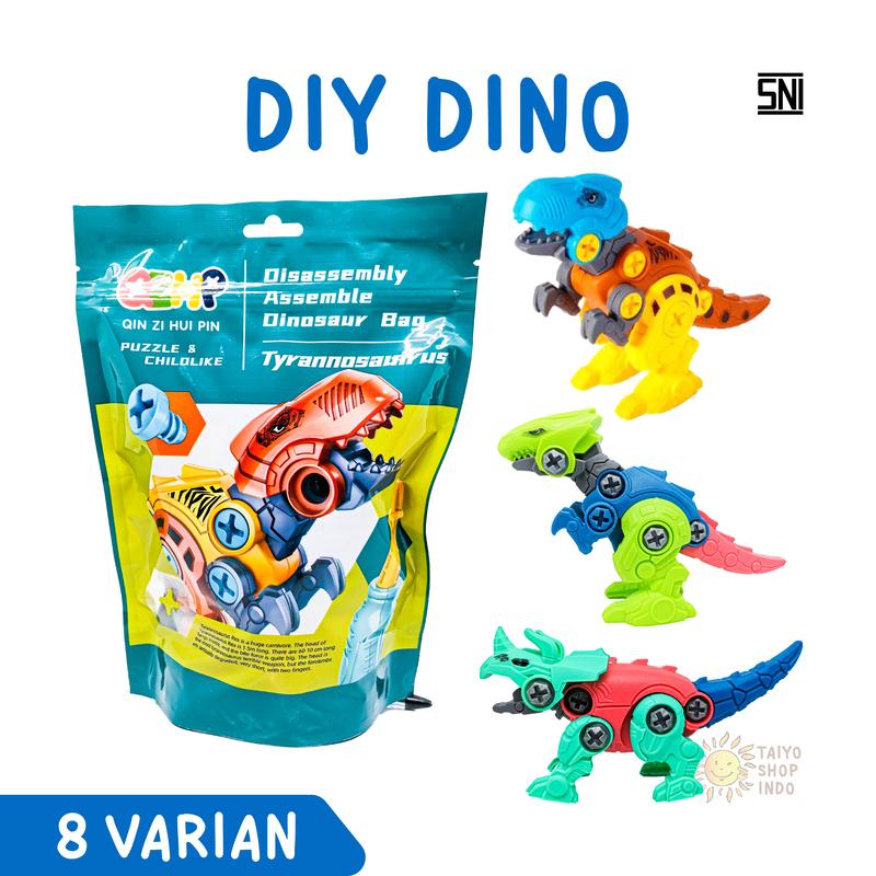 TAIYO Mainan Anak DIY Dino Dinosaurus Rakit Edukasi Obeng Puzzle Dinosaur 2