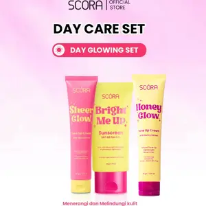 [Paket Hemat} SCORA Bright Me Up Sunscreen 30 gr dan Tone Up Cream 20gr Sunblock Mencerahkan Melindungi UV Menyerap Cepat Glowing Sepanjang Hari Day Cream Bright Cream