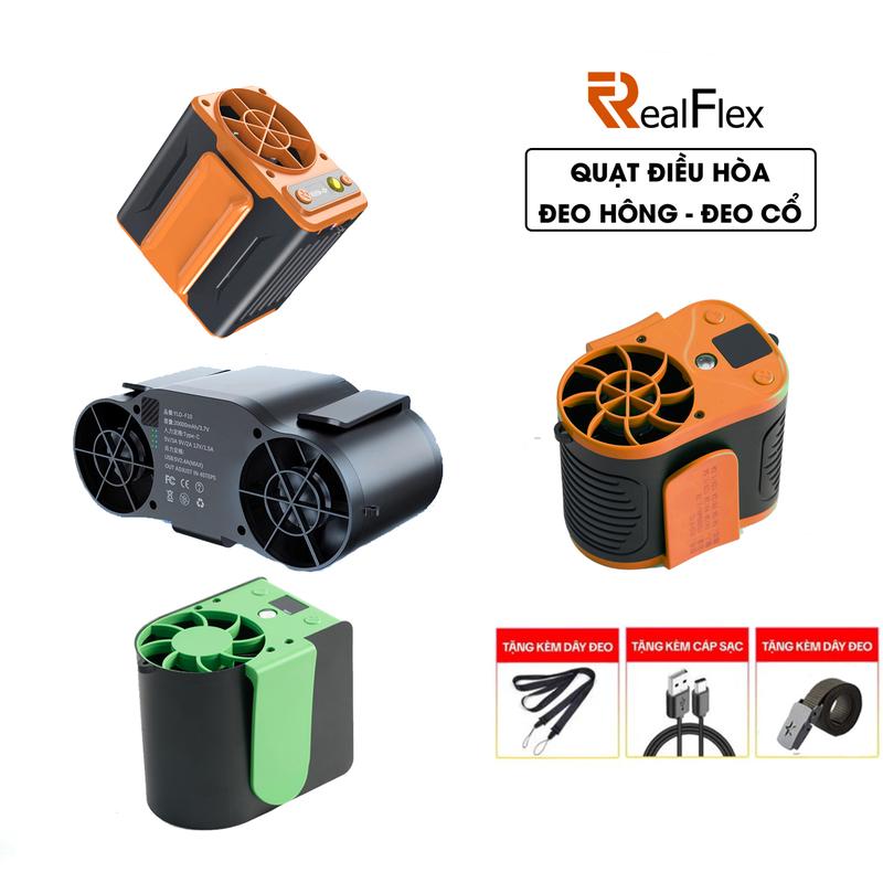 Quạt Tích Điện Mini Đeo Cổ/Treo Thắt Lưng 10.000mAh/20.000mAh - Công suất cao