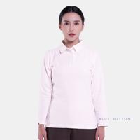 Gambar BLUEBUTTON Polo Shirt Wanita Lengan Panjang Light Pink - Light Pink, S dari BlueButton Kota Cimahi 1 Tokopedia