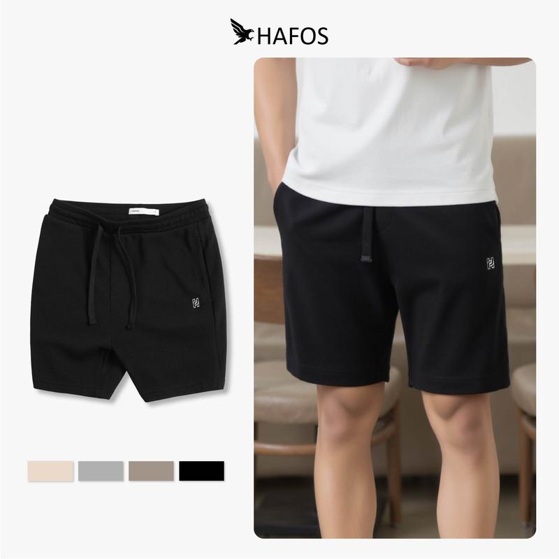 Quần short nam HAFOS ESSENTIAL Waffle; quần đùi nam chất Nỉ chân cua Có Túi, mềm mịn, thoáng mát, Form Menswear