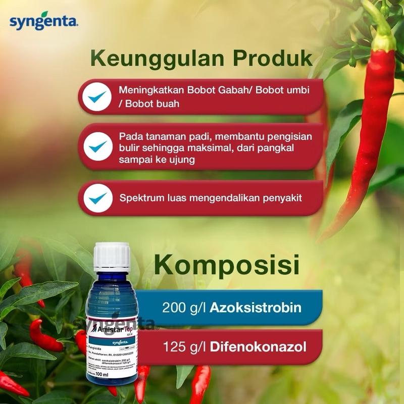 Product Introduction of Amistartop 325 SC Fungisida sistemik  Kemasan Repack 20ml Mengendalikan penyakit jamur 0