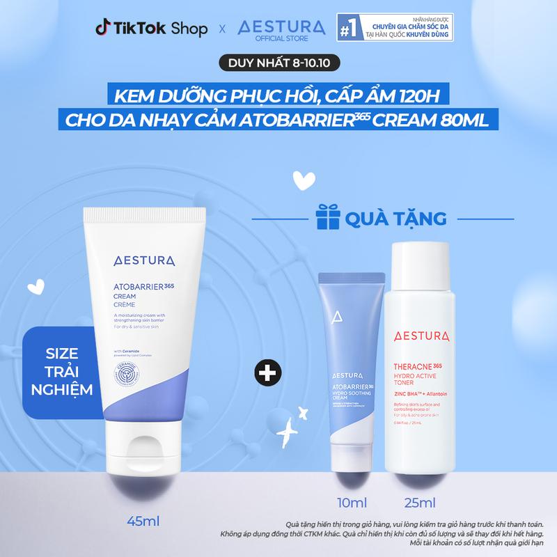 [Size Trải Nghiệm] Kem dưỡng ẩm chuyên sâu và củng cố hàng rào bảo vệ da AESTURA ATOBARRIER365 Cream 45ml