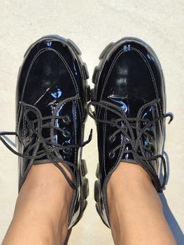 Product Review of Lovely Sepatu Sekolah Docmart Wanita Loafers Hitam Terbaru 2024 Fashion Korean Style Premium Import Quality R-15 Bisa COD Karet Shoes Kerja Hitam Kasual from w**𓃠 0