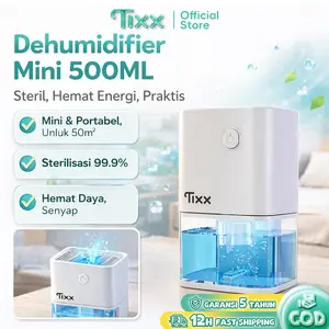 TIXX Dehumidifier Putih 1L Sterilisasi 99.9% Area Aplikasi 50m² LED Tujuh Warna Hemat Energi Pengering Pakaian Anti Bising Mode Tidur Cocok Untuk Rumah Kamar Tidur Kamar Mandi Dapur Ruang Ganti Aman Untuk Keluarga