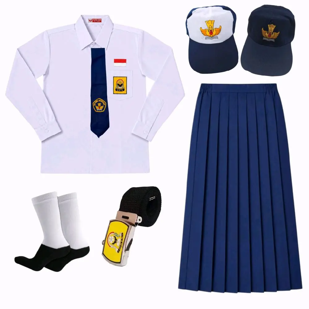 Seragam Sekolah SMP perempuan Baju Panjang Rok Panjang Set lengkap