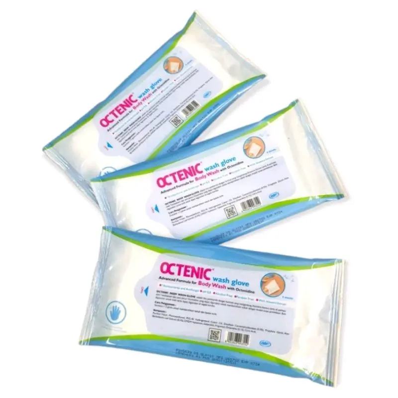 octenic wash gloves 4 sheets perpack/ tissue pembersih / wash gloves tissue
