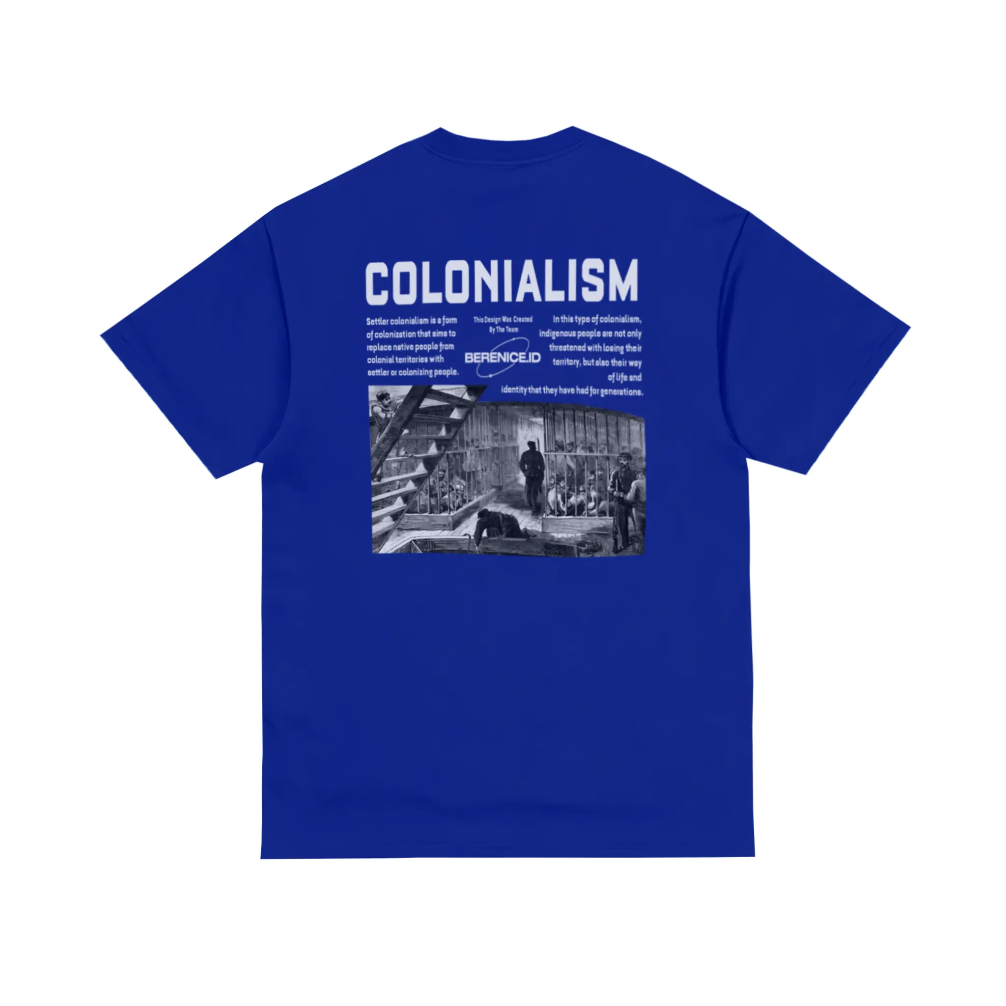 Berenice T-shirt Colonialism Blue benhur | Kaos Distro Pria | Combet 24s