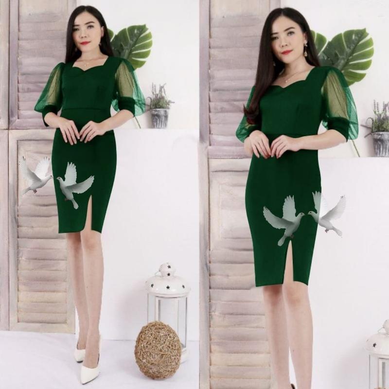Product Introduction of DRESS MICHA BAHAN SCUBA STRECHT FOTO REALPICT Casual Fit dress  mamari 5