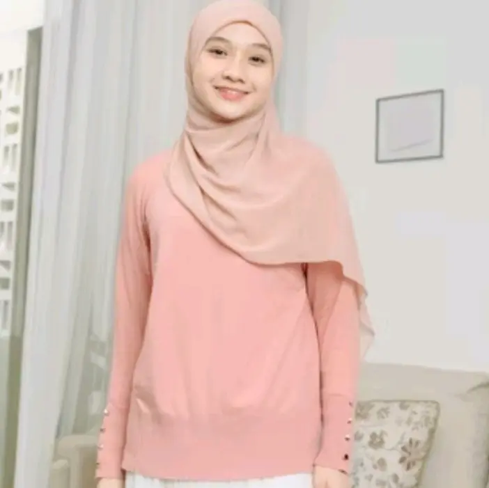 atasan baju blus rajut kancing tangan Sweater   Oversize Wanita Outer Panjang 8