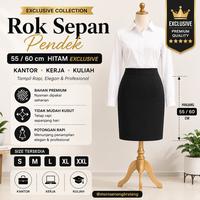 Gambar Rok Sepan pendek 55 / 60 cm hitam kantor kerja kuliah size S M L XL XXL dari Moro seneng bratang Kota Surabaya 1 Tokopedia