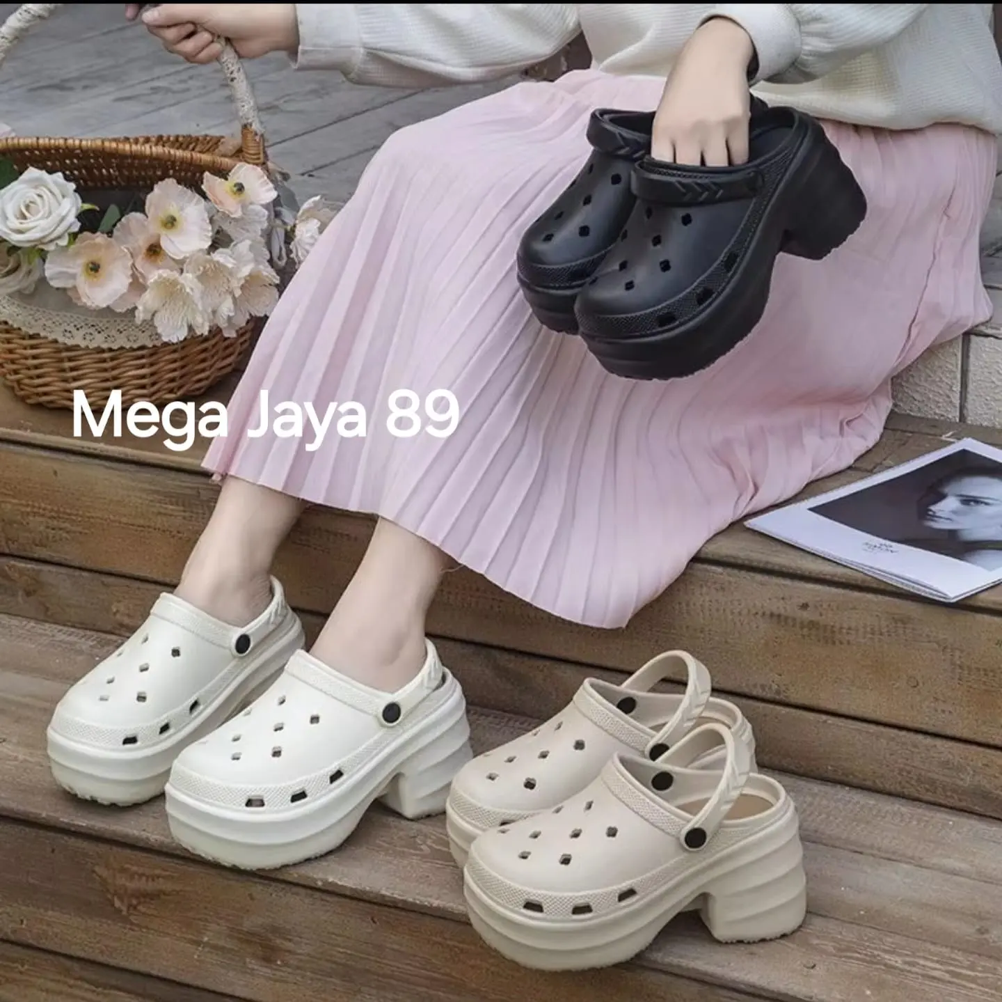 Sandal baim wanita EVA Rubber Model terbaru Sendal FUJI Bae clog PLATFORM CLASSIC 869-X1 croc heels