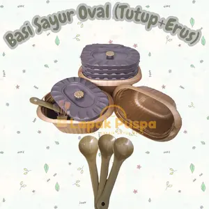 2 set basi sayur mangkok sayur oval + erus + tutupnya oscar oval