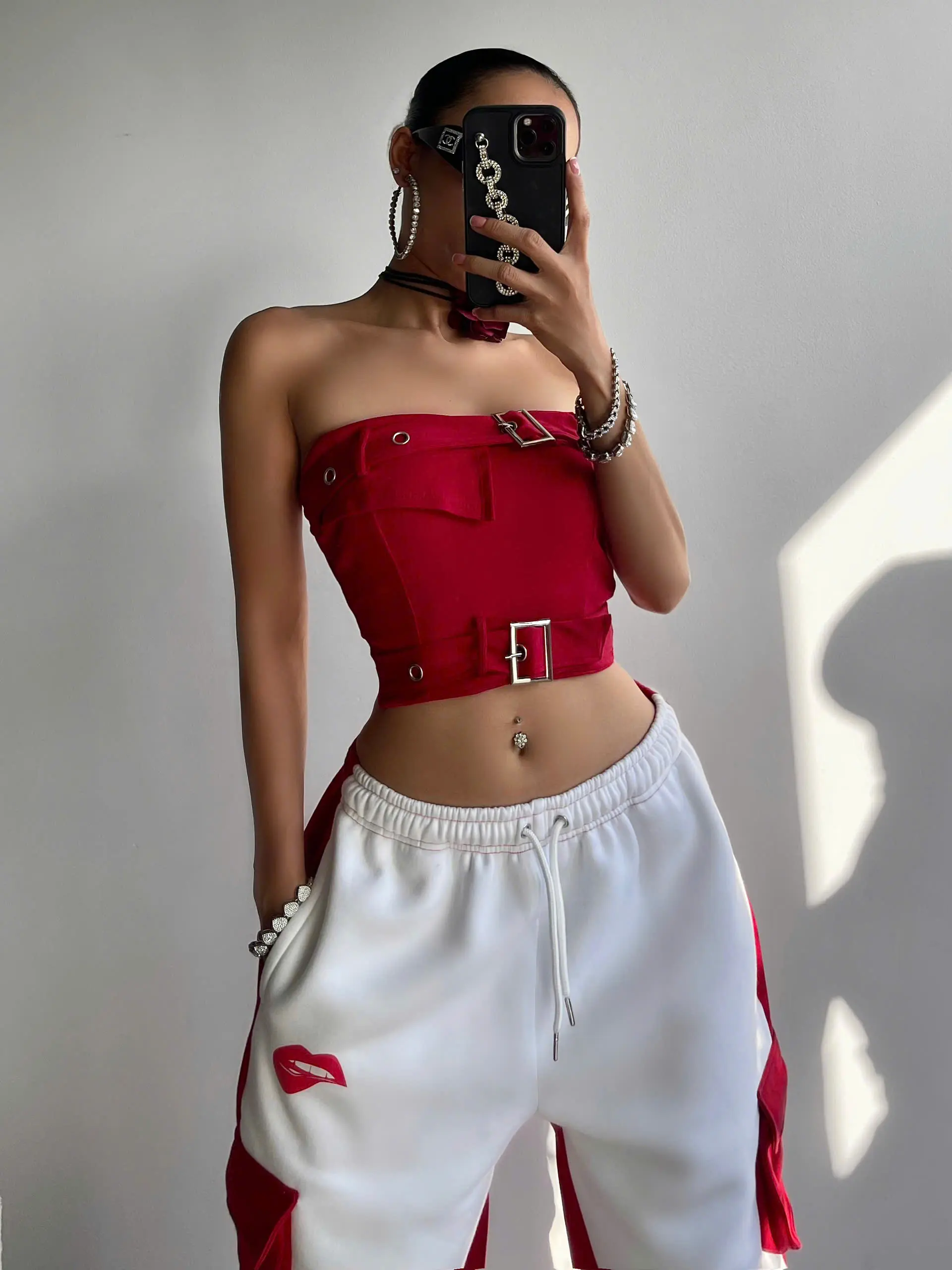 Áo Croptop Christina Cài Khóa Có Mút Ngực – Áo Ôm Body Siêu Slay