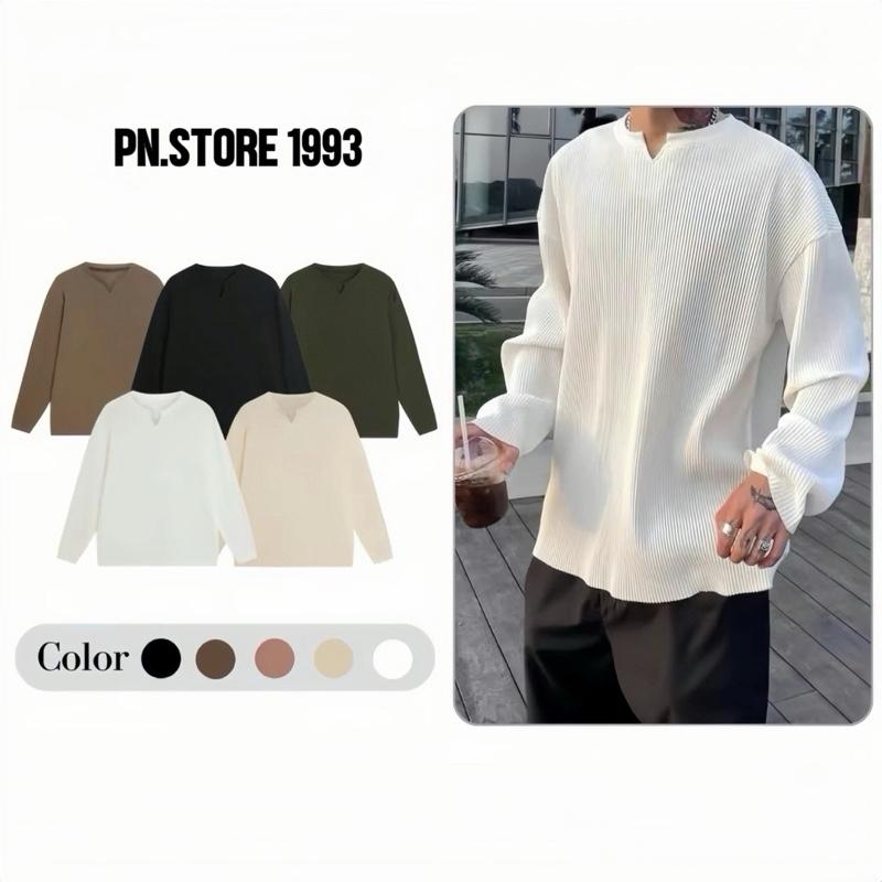 [ BẢN CAO CẤP ]COMBO 2 Áo thun nam dài tay form dáng dễ phối chất vải thun gân cao cấp PN.store Menswear BẢN CAO CẤP Jean Kem Nhung Cổ Tròn Dệt