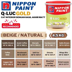 NIPPON Q-LUC 4,5 KG WARNA BEIGE DAN NATURAL CAT TEMBOK WARNA NATURAL 4,5 KG
