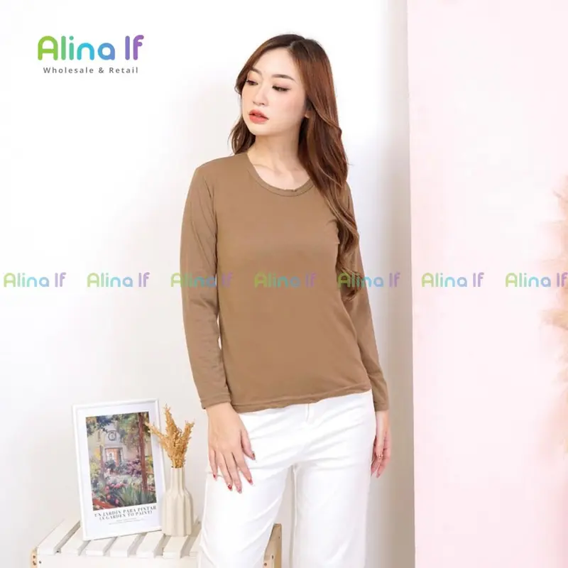 Manset Oblong Wanita Lengan Panjang Bahan Kaos M L XL XXL 5