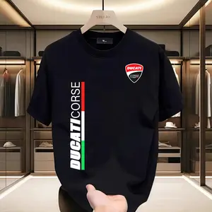 240g kapas kelas atas yang beratKaus Pria Baru 2024 Kaus Grafis Logo Ducati Corse Terbatas untuk Pria Olahraga Ekstra Besar Bersirkulasi Sport Kaos