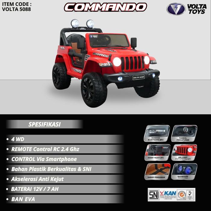 Jual MAINAN ANAK MOBIL AKI VOLTA 5088 COMMANDO BAN EVA PMB TOYS - Merah ...