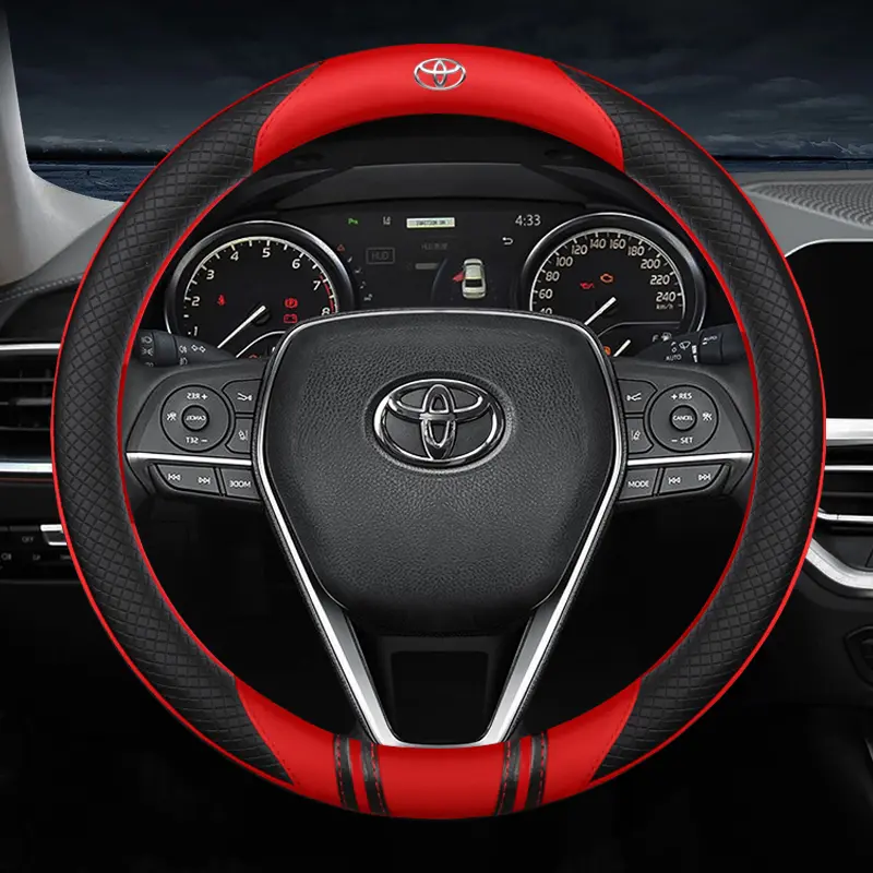 Bọc Vô Lăng Ô Tô, Hình Tròn, Làm Bằng Da, Dài 38CM, Thích Hợp Cho Tất Cả Các Loại Xe Toyota, Vios, Wigo, Revo, Fortuner, Camry, Nâng, Corolla Auris