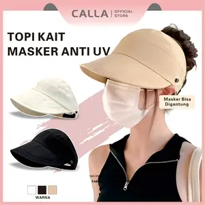 Calla Topi Wanita Korea Style Topi Kait Masker Anti UV Topi Olahraga Topi Pantai Wanita Outdoor