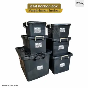 BSM Box Container Hitam CB 100 Liter Kotak Penyimpanan Serbaguna Murah Kuat KB 80 60 70 73 52 50 45 40 30 38 25 27 18 Liter Akako Hitam