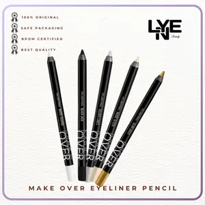 Make Over Eyeliner Pencil Black Jack / Coklat Brown / Silver Lines / Navy Blue Eyeliner Creamy Pigmented Intense Waterproof Smudgeproof