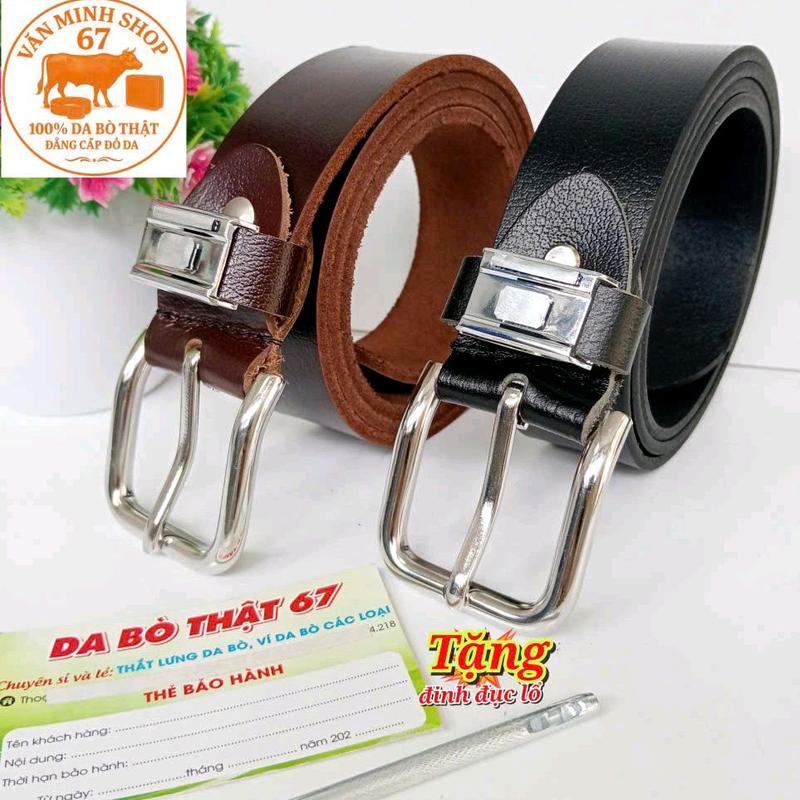 Thắt Lưng Da Bò 1 lớp Khóa INOX , khóa hợp kim Chất Lượng Giá Tốt . T.ặng đinh đục lổ( Mẫu 11 ) thắt lưng nam