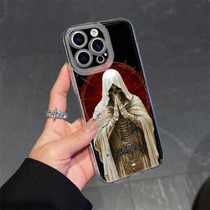 SANTA MUERTE Patrón Fundas de teléfono suave Silicona para IPHONE SAMSUNG MOTOROLA HUAWEI HONOR OPPO XIAOMI REDMI POCO INFINIX TECNO AGESX1234567890123456789 PRO MAX PLUS LITE ULTRA 5G 5G Resistente a caídas Muertos Phone Cases