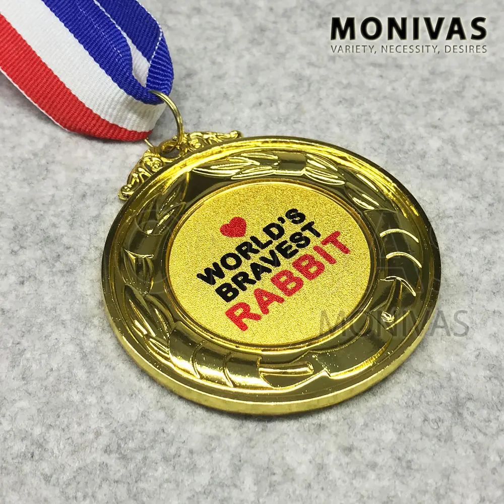 World's Bravest Rabbit Gold Medal Funny Pet Home Decoration Gift