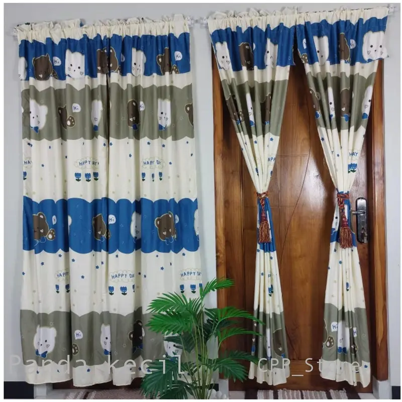 GORDEN Serut Rumbai Ukuran 100cm x 200cm untuk Pintu dan Jendela Kain Curtain 2
