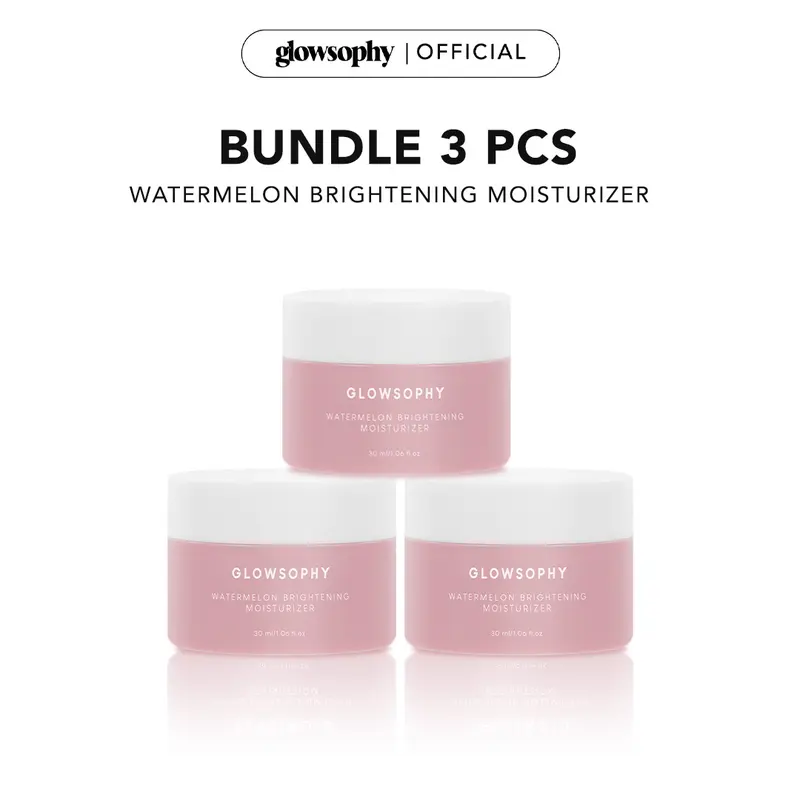 Glowsophy Bundle 3 Pcs Watermelon Brightening Moisturizer Niacinamide Mugwort Gel Day and Night Skincare 30 ml 0