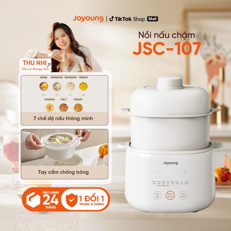  Nồi nấu chậm Joyoung JSC-107 Dung tích 1L Công suất 200W nồi điện đa chức năng nồi nấu cháo chậm ăn dăm,chưng yến,nấu chè,hầm canh,chưng yến giúp thức ăn giữ nguyên dinh dưỡng 