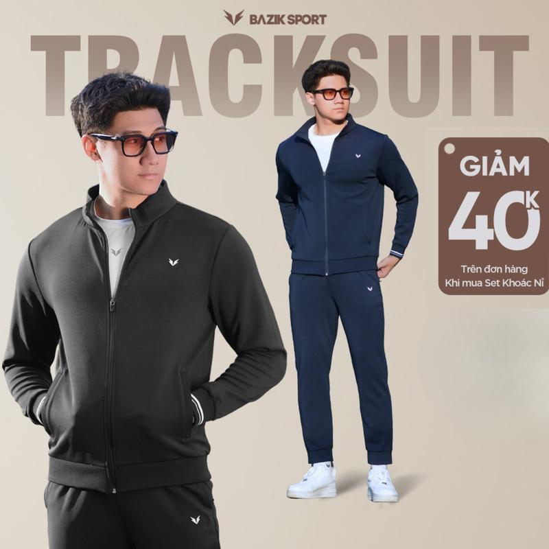  Bộ Quần Áo Nỉ Nam BAZIK TRACKSUIT Áo Nỉ Khóa Kéo Và Quần Jogger Thể Thao Năng Động Trẻ Trung Phong Cách Đơn Giản 