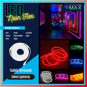 [MAX] Paket Lampu Strip LED Neon Flex 220V IP65 Waterproof / Lengkap Siap Pakai / Merk Hakamitsu HK-5066