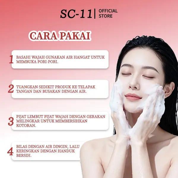 [BPOM] SC-11 Toko Resmi Pembersih Wajah Whitening 100ml Mencerahkan Kulit Sensitif Lembut & Menenangkan Aman untuk Semua Jenis Kulit Facial Membersihkan Pelembab Pencerah Memutihkan Muka