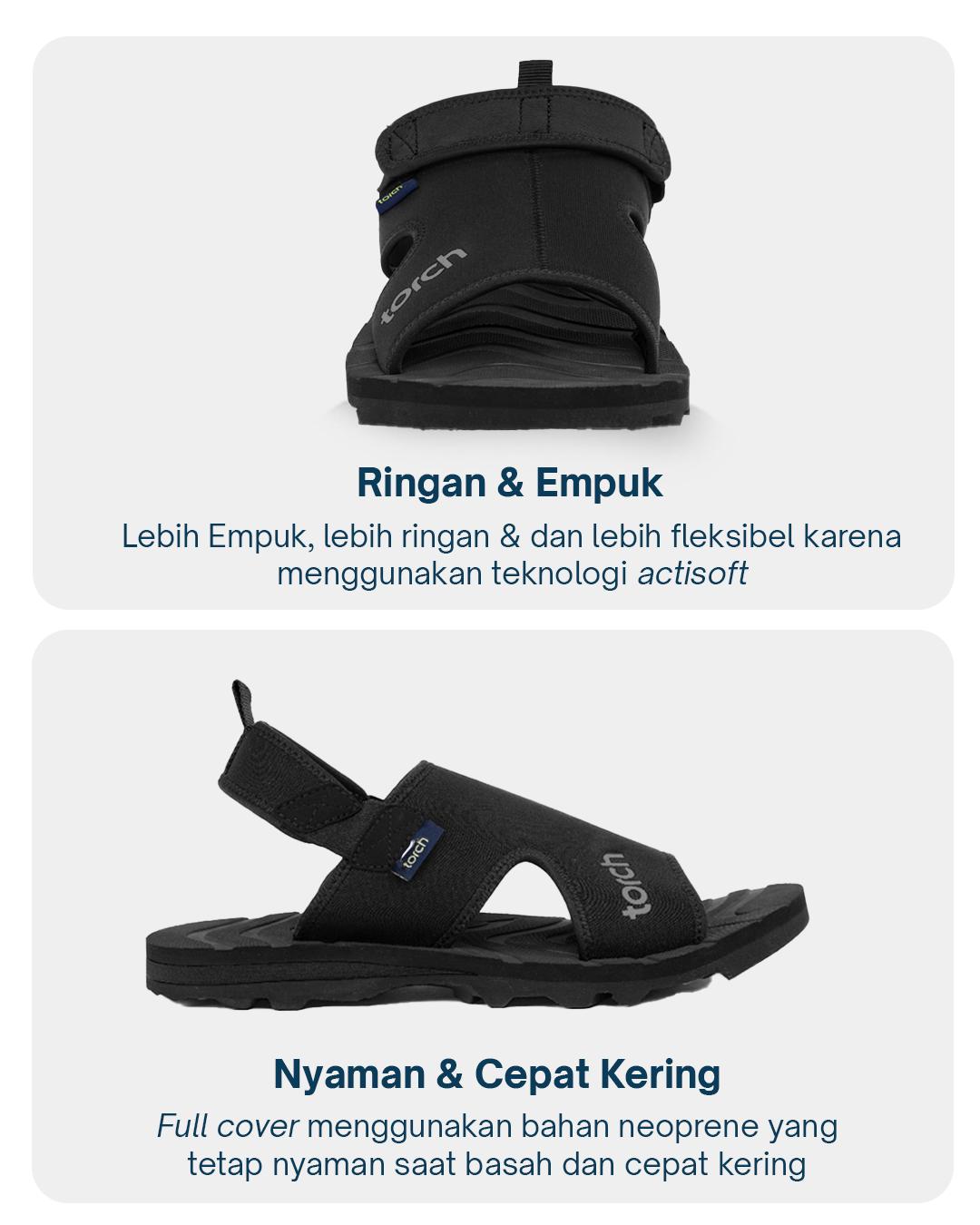 TORCH Arrafa Sandal Haji Umrah Umroh Ringan Kasual 2in1 Slide Anti Slip Footwear - Haji Umroh Outdoor Sandal Travelling