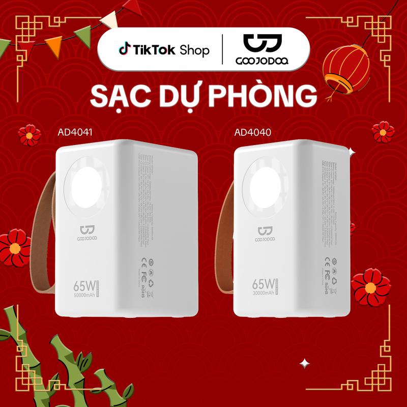 [GOOJODOQ*KOL/KOC] Sạc dự phòng di động ,Sạc nhanh 65W,Tích hợp đèn pin & SOS ,Tương thíc nhiều thiết bị