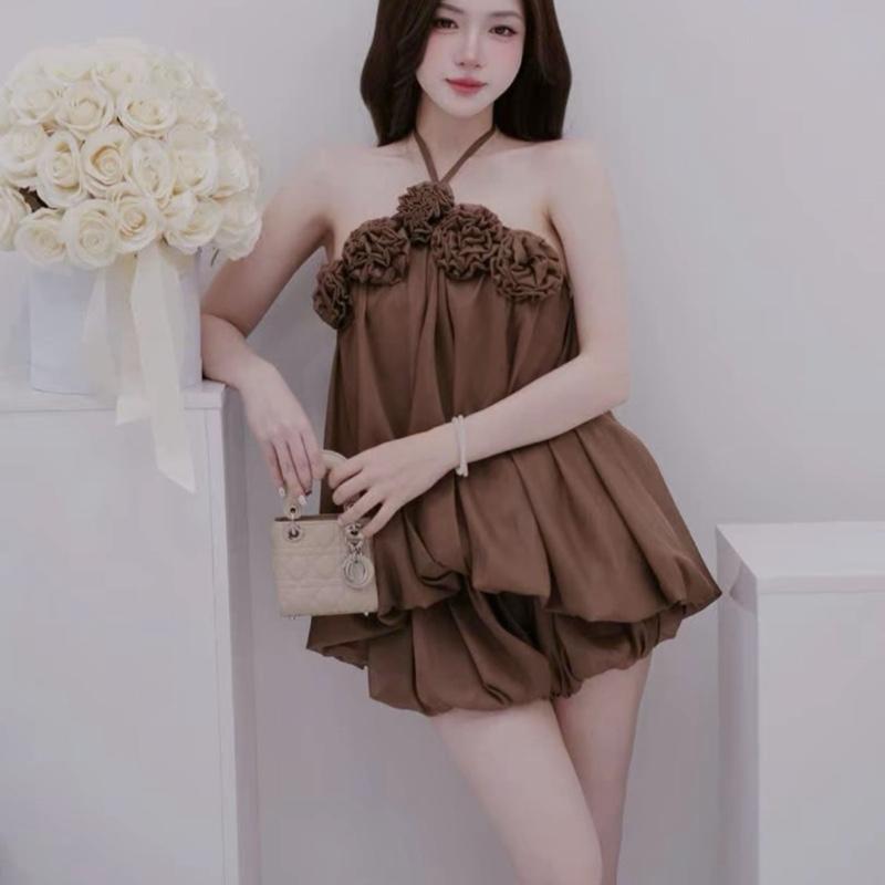 Set YẾM TƠ 5 HOA Buộc Dây Mix Quần Bí - Hân Linh Shop