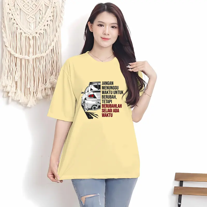 COD Kaos Oversize Wanita/Kaos UNISEX T-SHIRT Oversize Wanita/Kaos Distro Wanita/Kaos Streetwear Oversize Baju Combed Oblong Santai Nyaman Motif Variasi Soft Atasan Tee Pendek Tangan Polos Printing Panjang 6