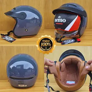 [ TERBARU ] ALV NEMO 100% ORI HELM ALV ORI KEREN Half Face ABS Thermoplastic Retro dengan Visor Melindungi dari Sinar Matahari Standar SNI Size M L XL