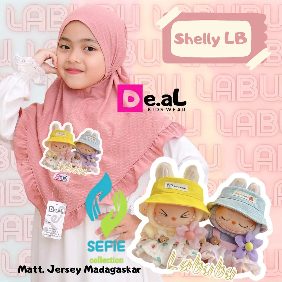 HIJAB ANAK L4BUBU SHELLY NON PAD TALI (3-8THN) ORI DE.AL