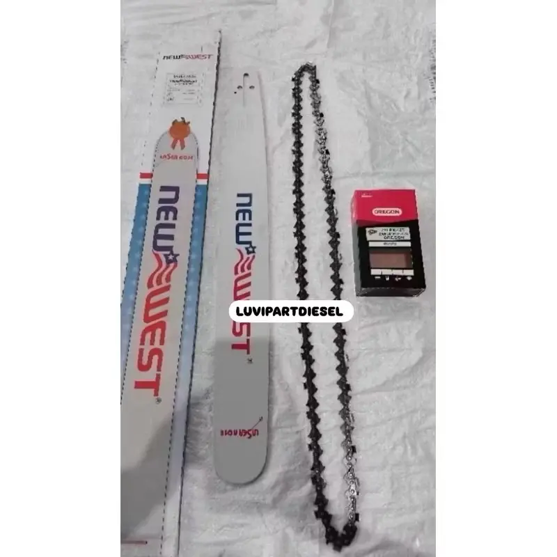 TERMURAH!! 1 SET / PAKET GUIDE BAR 24 INCH NEW WEST DAN RANTAI 72X40T OREGON CHAINSAW