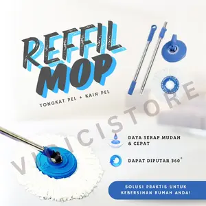 REFILL TONGKAT HANDLE + KAIN SPIN MOP/ TONGKAT DAN KAIN PEL CADANGAN/ HANDLE + REFILL SPIN MOP