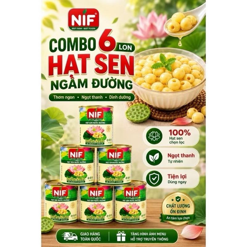 Hạt sen nước đường Nif - Lon 560g