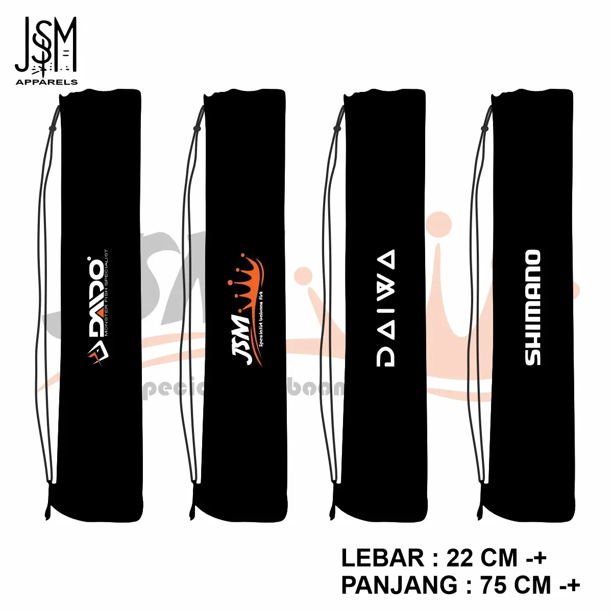 Tas Joran + Reel Premium / Tas Pancing Keren Berkualitas / Tas Joran Pancing Multifungsi 22 × 75 Cm Tegek
